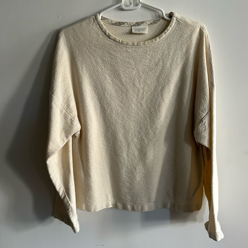 Conscious Clothing Long-Sleeve Top in Off-White